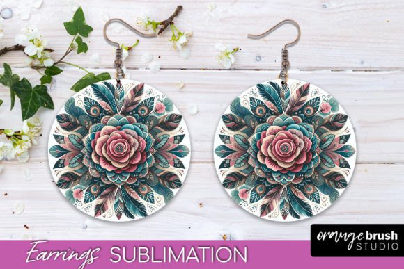 Download Flower Round Earrings Boho Mandala - Premium Bundle