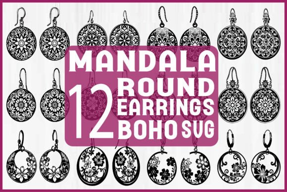 Download Boho Mandala Earrings SVG Bundle - Boho mandala Collection